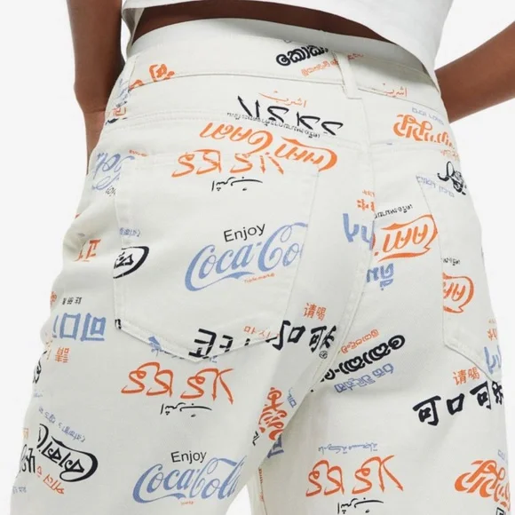 H&M Pants Jumpsuits Hm Cocacola Twill Pants Poshmark